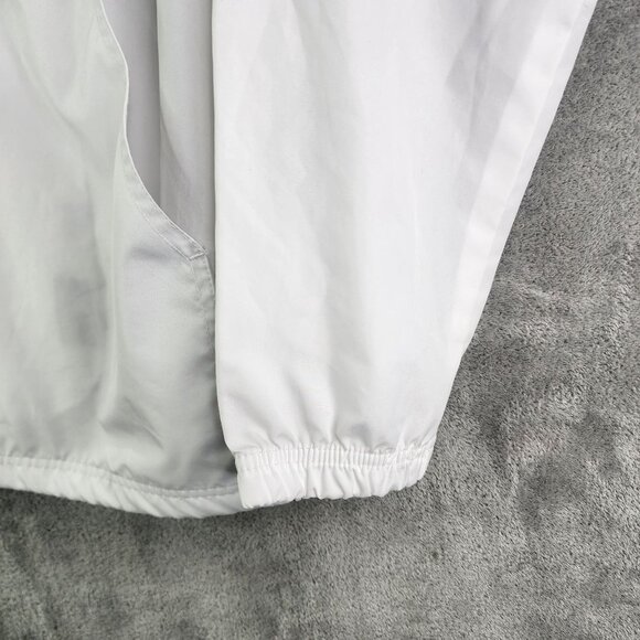 Mens White Charles River Apparel Hooded Pullover Jacket 1/2 Zip Windbreaker L - Picture 5 of 12